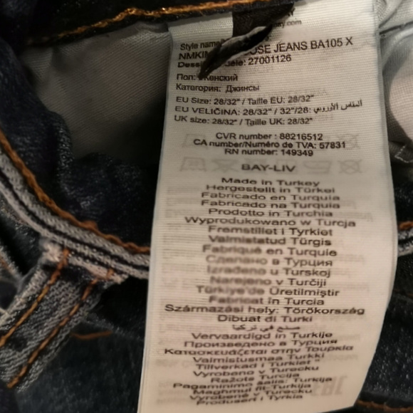 Noisy May Women Skinny Distressed Blue Jeans 28" - Picture 3 of 3